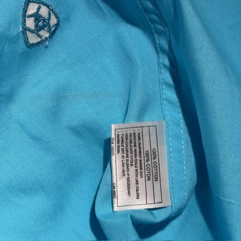 Ariat Shelby Fitted Western Shirt Womens Medium Blue Radiance Snap Front Ranch - Picture 9 of 14